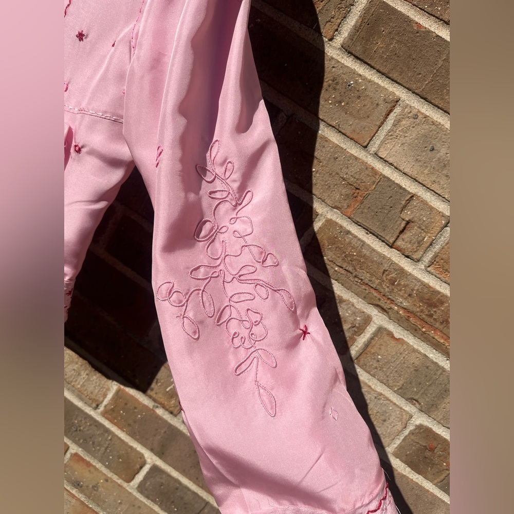 Vintage Silk Jacket Pink, Ebene by Patrick Assuline, Womens Size M, NWT - Picture 16 of 16